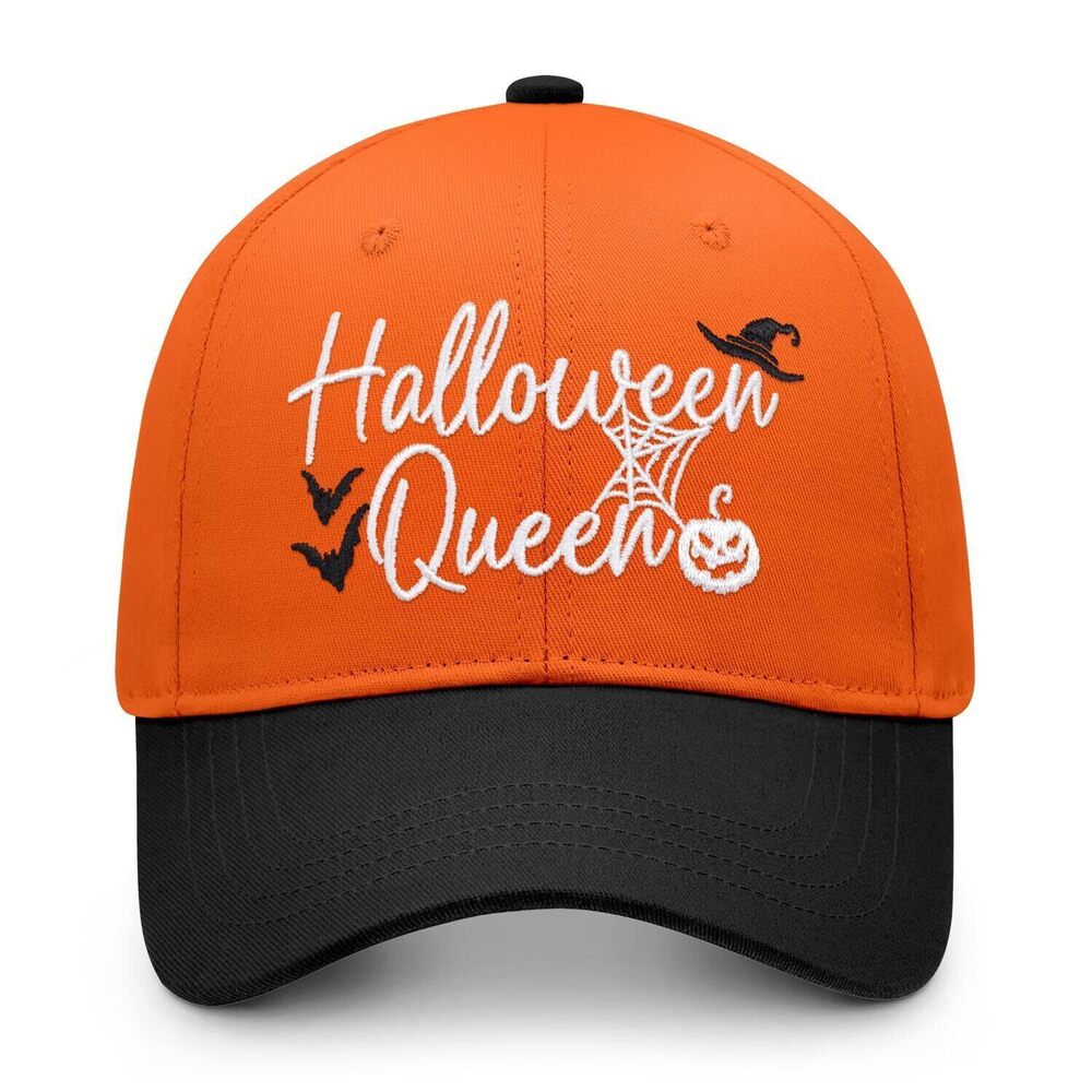 6857 Halloween Spooky Embroidered Hat - Black Cat Knife Grinning Pumpkin &